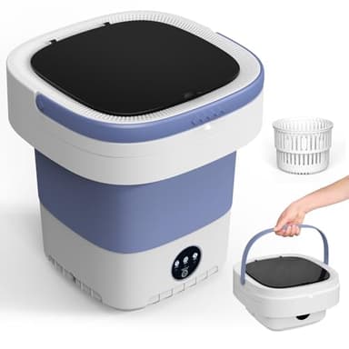 Mini Machine à Laver,12L Machine a Laver Portable,Mise à Jour Mini Lave Linge avec 3 Modes de Nettoyage en Profondeur & Panier D'essorage Amovible.Washing Machine Pliables pour Appartements,Dortoirs