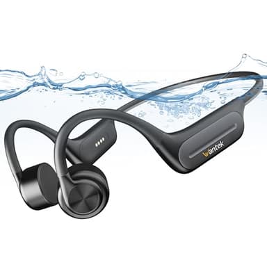 Wantek Casque Conduction Osseuse,Open Ear Casque Bluetooth sans Fil,Écouteur Natation IP68 Etanche,Mémoire MP3 32G Intégrée,8 Heures de Jeu,pour Course à Pied,Natation,Cyclisme,Fitness