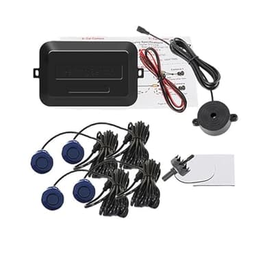 Radar De Recul Voiture Kit Stationnement Voiture avec 4 Capteurs Avertisseur Sonore 22 Mm Radar Recul Indicateur Alerte Sonore Sonde 12 V Marche Arrière(Bleu)