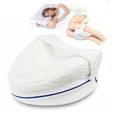 Coussin orthopédique pour dormir sur le côté, les genoux et les jambes, coussin ergonomique en mousse à mémoire de forme avec sangle de soutien et housse respirante, soulage le dos, les hanches et la