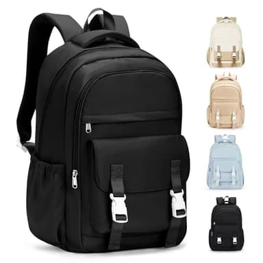 HYC00 Sac à dos d'école, léger, résistant à l'eau, décontracté, sac de voyage, convient pour ordinateur portable de 14",Cartables Filles Garçons Outdoor Sac à dos pour collégiens School Backpack,Noir