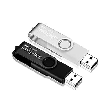 DataOcean USB 2.0 Lot de 2 Clé USB 64 Go Flash Drive Stockage Rotation Disque Mémoire Stick (2X64Go Argenté Noir)
