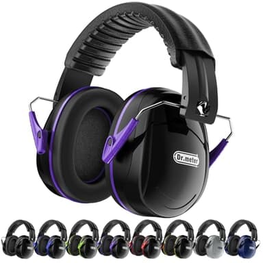 Dr.meter Casque Anti Bruit Adulte Casque antibruit Réglable, Casque Antibruit SNR 31dB avec Sac de Transport，Serre-tête Souple pour Milieu Bruyant ou Stressant