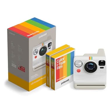 Polaroid Now Gen3 - Pebble White + Color Film Bundle (16 Photos)