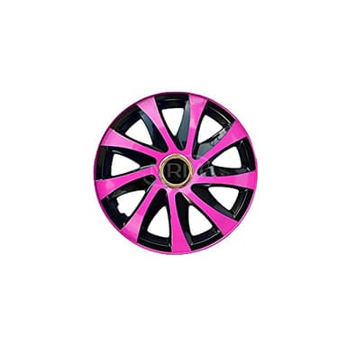 NRM - Drift Extra - Lot de 4 enjoliveurs universels pour voiture (rose/noir, 16")