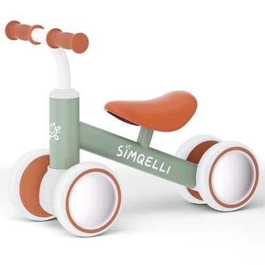 SIMQELLI Draisienne Bebe 1 an, 4 Roues Vélo sans Pédales pour Enfant 10-24 Mois, Premier vélo d'équilibre pour Garçon Fille, Cadeau Anniversaire Noel (Vert)