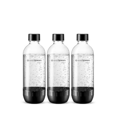 Sodastream Classic – Lot de 3 bouteilles réutilisables 1L sans BPA, compatibles avec les machines Gaia, Terra, Art et Ensō, lavables au lave-vaisselle, noires