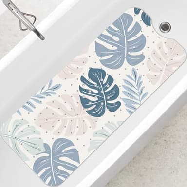SHUCHING Tapis de Bain Antidérapant Feuille Boho, Tapis Antidérapant Baignoire 100 X 40 cm, Bohême Tapis de Douche sans BPA Lavable en Machine et Résistant à la Moisissure