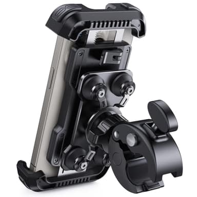 Lamicall Support Téléphone Moto Anti-vibration - [Double Amortisseur] 360° Rotation, 1S Libération avec Un Bouton, Support Téléphone Vélo pour iPhone 16 15 14 13 12 Series, Huawei, 4,7-6,8" Smartphone