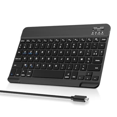FOGARI Clavier sans Fil Bluetooth 11'' - AZERTY Portable Rechargeable Clavier pour Mac, iPad, iPhone,Samsung,Xiaomi/Redmi Pad,Huawei,Honor, Android, Windows - Noir