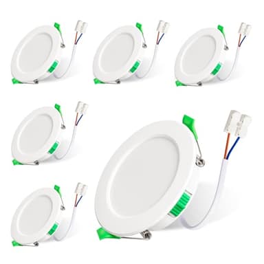 Hossom Spot LED Encastrable, 230V 7W Spot Plafond, Lot de 6 IP44 Spot Etanche Salle de Bain, 3000K 4000K 6500K Spot Led Extra Plat pour Salle de Bain Cuisine Salon Couloir, Trou Φ67-75mm