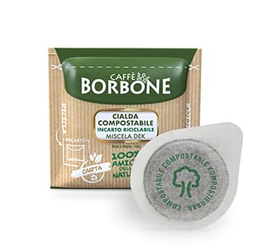 Caffè Borbone Dosette Compostable, Mélange Décaféiné - 50 Dosettes de Café - Système ESE