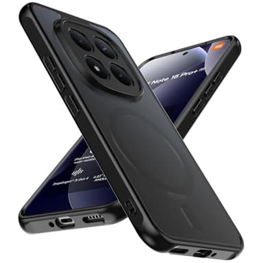 Natbok Coque pour Xiaomi Redmi Note 15 Pro Plus/Poco M8 Pro 5G, Compatible avec Magsafe, Étui Translucide Mat Arrière Fine Housse Magnétique Protection Case pour Redmi Note 15 Pro+ 5G, Noir
