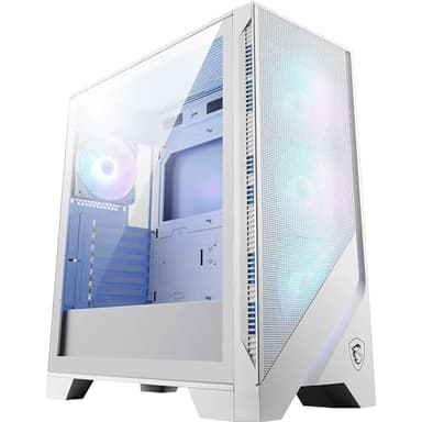 MSI MAG Forge 320R Airflow White Boîtier PC Moyen Tour - ATX, Compatible avec Les RTX 40, Ventilateurs ARGB, filtres à poussière magnétiques, Verre trempé, Hub de contrôle ARGB, USB Type-A 3.2 Gen 1