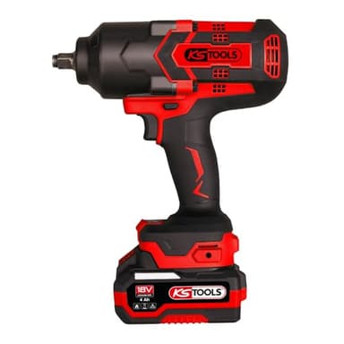 KS TOOLS - 515.4715F - Clé à chocs sur batterie - Clé à choc sans fil 1/2" brushless - Puissance 18 V - 1600 Nm - 2,8 kg sans batterie - Livrée en coffret avec 2 batteries 4Ah