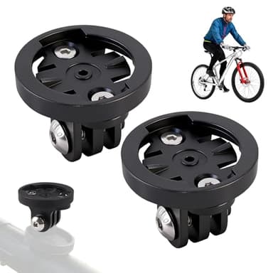 2 Support Universel Vélo pour Garmin Edge, Adaptateur Combo Fixation Guidon Femâle Compatible Con Caméra GoPro, Edge Explore 2, Varia, Vélo Base 22–24 mm Compteur GPS, Aluminium Renforcé