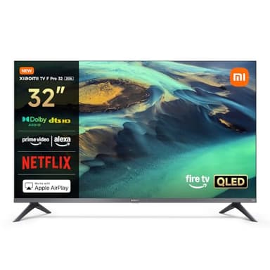 XIAOMI TV F Pro 32, 81 cm (32 Pouces), QLED, Smart TV, Fire OS7, Contrôle Vocal Alexa, Dolby Audio™, DTS Virtual:X, DTS-HD, Compatible avec Apple AirPlay