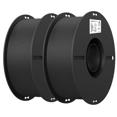Lot de 2 filaments de 1,75 mm pour impression 3D, filament PLA économique Ender pour imprimantes 3D, sans nœuds, forte adhérence et performance de surplomb, précision dimensionnelle +/-0,02 mm, noir