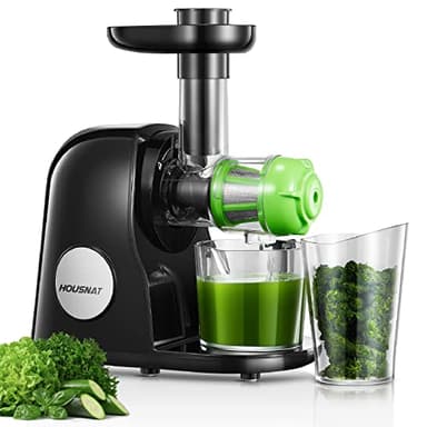 Housnat Extracteur de Jus de Fruits et Légumes, Extracteur Jus avec moteur silencieux, Slow Juicer Nutriments Maximaux - 90% Jus Pureté, Extracteur jus de Fruits et Légumes, Fonction Inverse