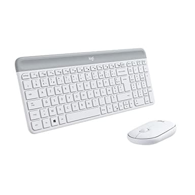 Logitech MK470 Combo Clavier et Souris sans Fil pour Windows, 2,4 GHz avec Récepteur USB Unifying, Ultra-Fin, Discret, Batterie Longue Durée, Souris Optique, Clavier AZERTY Français - Blanc