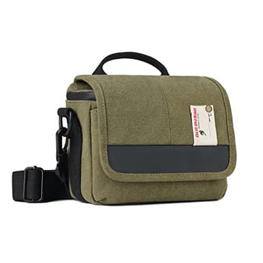 Besnfoto Petit sac à bandoulière pour appareil photo sans miroir en toile imperméable mignon et compact pour homme et femme