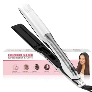 Lisseur Vapeur, UKLISS Lisseur a vapeur avec écran LCD, Lisseur Vapeur avec 14 Niveaux de Température, Lisseur Cheveux Vapeur Ultra-Lisses - Lissage Extrême et Protection des Cheveux, 100℃-230℃