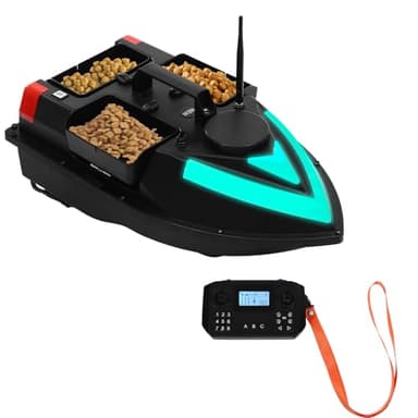 DCSYOG Bateau amorceur GPS Bateau amorceur 500 m avec Bateau de Livraison d'appâts GPS Bateau amorceur de pêche à Double Moteur Croisière/Retour/Correction d'itinéraire Automatique avec lumières