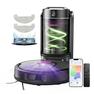 Vexilar W15 Robot aspirateur Laveur 10,000Pa avec Station sans Sac Vidage Automatique, Navigation LiDAR & Cartographie,180Min, Connecté par Remote/APP/Alexa,Idéal pour Tapis Poils d'animaux