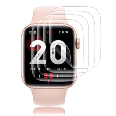 4 pièces Verre Trempé pour Apple Watch Series 7/8/9 45mm Protection écran, 0,33mm & TPU auto-réparateur, Anti-Rayures, 100% sans Bulles Vitre Protection, Haute Sensibilité, Haute définition Protecteur