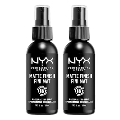 NYX Professional Makeup Spray Fixateur Setting Spray Dewy Finish, Spray de Finition, Tenue Longue Durée, Fini Mat, Formule Vegan, Lot de 2, Modèle : Matte