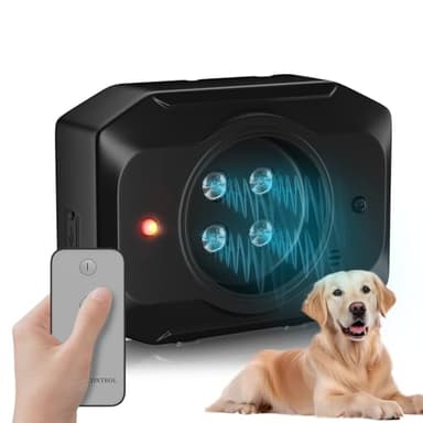 Anti Aboiement Chien avec télécommande, 3 modes Dispositif anti-aboiement Chien, 55FT rechargeable pour l'intérieur et l'extérieur, pour chiens de petite, grande et moyenne taille et ceux du voisinage
