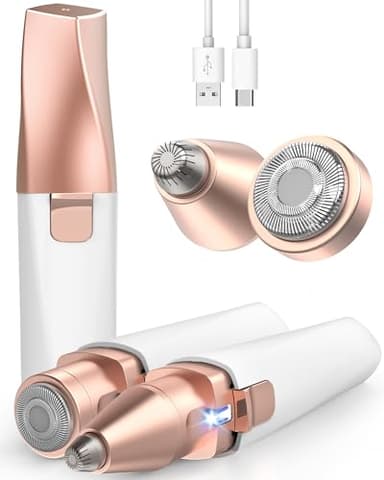 Rasoir Visage Electrique pour Femmes, 2 en 1 Rasoir sourcils Electrique Femme, Rechargeable Rasoir électrique 2 en 1 pour le visage et les sourcils, Epilateur Electrique Femmes, Tondeuse à Sourcils
