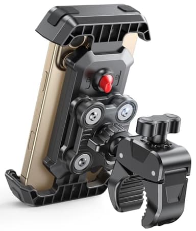 CIRYCASE Support Telephone Moto Anti-Vibration, Support Telephone Velo Ultra Stable, 360° Rotation & Verrouillage Rapide, Porte Smartphone Moto/Trotinette Electrique/VTT pour 4,7-6,8 Pouces Téléphones