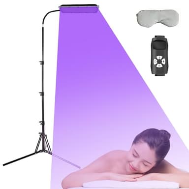 Lampe de Bronzage pour la Maison 45W, 395nm Lampe Bronzage pour Le Visage Et Le Corps Support Réglable Lampe UV Bronzage Avec Protection des Yeux (A)