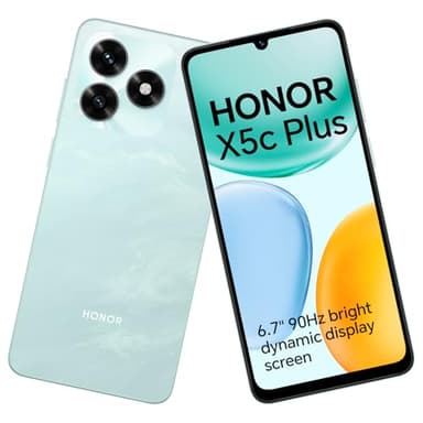 HONOR X5c Plus Smartphone Caméra Ultra Net 50Mpx, Dual SIM 4G, Telephone Portable 4Go 128Go, 6.74 Pouces 90Hz Confort Téléphone, 5130mAh Batterie, Android 15, MicroSD 1To Extensible, Océan Cyan