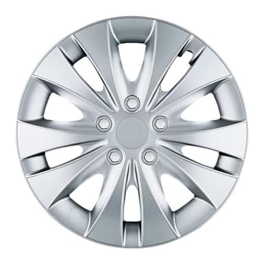 Stormer Lot de 4 enjoliveurs de 13" argentés pour la plupart des jantes en acier - Capuchons décoratifs en noir ou argent - Cache-jantes pour jantes de voiture