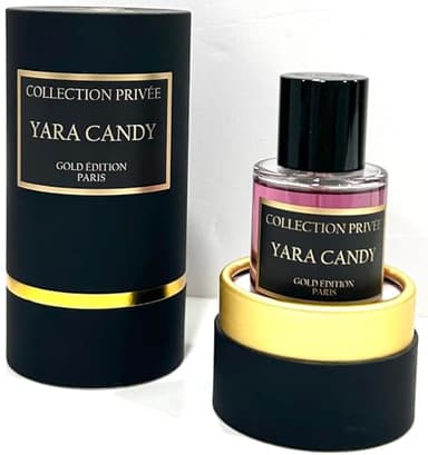 Parfum YARA CANDY Collection Privée Nouvelle Edition (Gold Edition), Idée Cadeau, un parfum longue durée et unisexe de 50 ml, fabriqué en France (YARA CANDY)