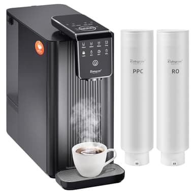 Darlingcare Osmoseur Inverse Distributeur Eau Chaude avec filtration à 6 niveaux Système d'osmose inverse de comptoir moniteur TDS en temps réel 3:1 pur à évacuation pour Cuisine Bureau Maison