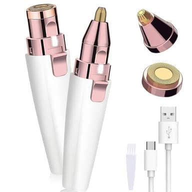 Épilateur Visage pour Femmes, Epilateur Sourcils Electrique Femme, Rechargeable Epilateur Sourcil Femme, 2 en 1 Tondeuse à Sourcils, pour Le Visage et Le Corps avec Lumière