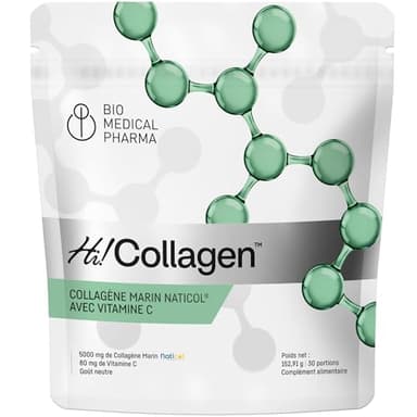 Collagène Marin Poudre avec Vitamine C – 5000 mg NatiCol® Type 1, 3 – Haute Biodisponibilité & Absorption Rapide – Soutient Peau & Articulations – Sans Goût, Facile à Mélanger – Hi Collagen (152,91 g)