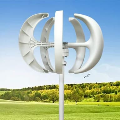 WUPYI2018 Generateur Electrique Solaire Vent Générateur,Turbine éolienne 600W 24V Electrique Générateur éolienne Lanterne Blanche Kit éolien Vertical à 5 pales pour éolienne avec contrôleur (Blanc)