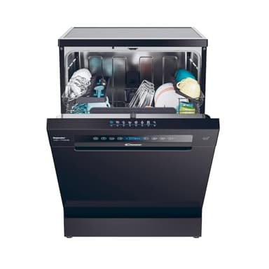 CANDY - Lave-Vaisselle - Pose Libre - 15 Couverts - Classe Énergétique C - Maxi Cuve, Wash & Dry 35 min, Ouverture Automatique, Contrôle à Distance - Noir - 60 x 85 x 60 cm - Modèle CF 5C6F0B