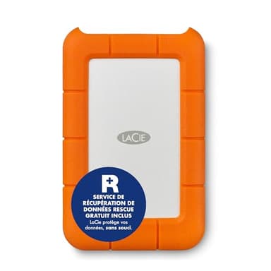 LaCie Rugged USB-C 2TB — antichoc, USB‑C Disque dur externe portable 2,5", pour Mac et Windows — Service Rescue Data Recovery inclus