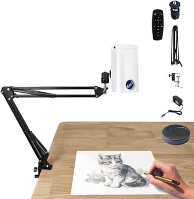 Lampe de projecteur d'art portable, tableau de traçage imperméable pour croquis, dessin et peinture, outil de projection de bureau (Color : White)