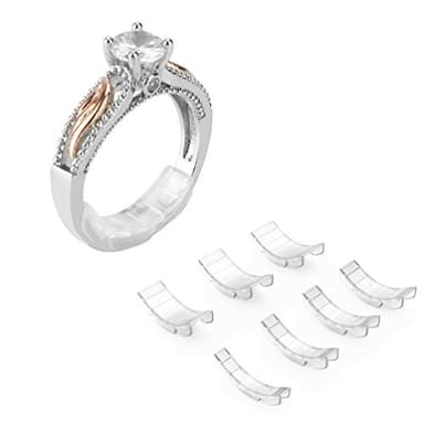 Coopache 18Pcs Ajusteur de Taille de Bague Invisible pour Bagues Desserrées, 2 Styles Adaptateur Réducteur de Bague Trop Grande Silicone Femme Homme, 11 Tailles