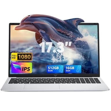 ACEMAGIC Ordinateur Portable 17,3 Pouces PC Portable 16 Go Ram DDR4 512 Go SSD Extension 2TB 4 cœurs ln-tel Alder Lake N-97,(Jusqu'à 3.6Ghz) Capacité de 6000Mah,3*USB3.2,BT5.0,HDMI,Laptop Argenté