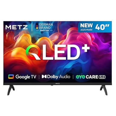 Metz 40 Pouces (100 cm) Smart TV FHD, QLED, LED Television Google Tele HDR 10 Dolby Audio Bluetooth 5,1 EyeCare Tuner DVB-T/T2/C/S/S2 CI+ (40MQF7000Z)