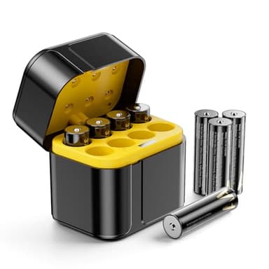 Piles au Lithium Rechargeables avec Chargeur 8-AA - 3700 mWh Haute Capacité - 2500 Cycles Longue Durée - Chargeur Rapide Inclus