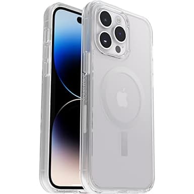 Otterbox Symmetry+ Transparente Coque pour iPhone 14 Pro Max pour MagSafe, Antichoc, Anti-Chute, Fine,supporte 3 x Plus de Chutes Que la Norme Militaire,antimicrobien,Transparent,Livré sans Emballage