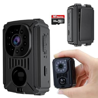 NF MAXONE Mini caméra Espion cachée HD sans Wi-FI – Caméra de Surveillance pour Voiture avec Vision Nocturne et détection de Mouvement, Fonctionne sans Internet, autonomie de 11 Heures.